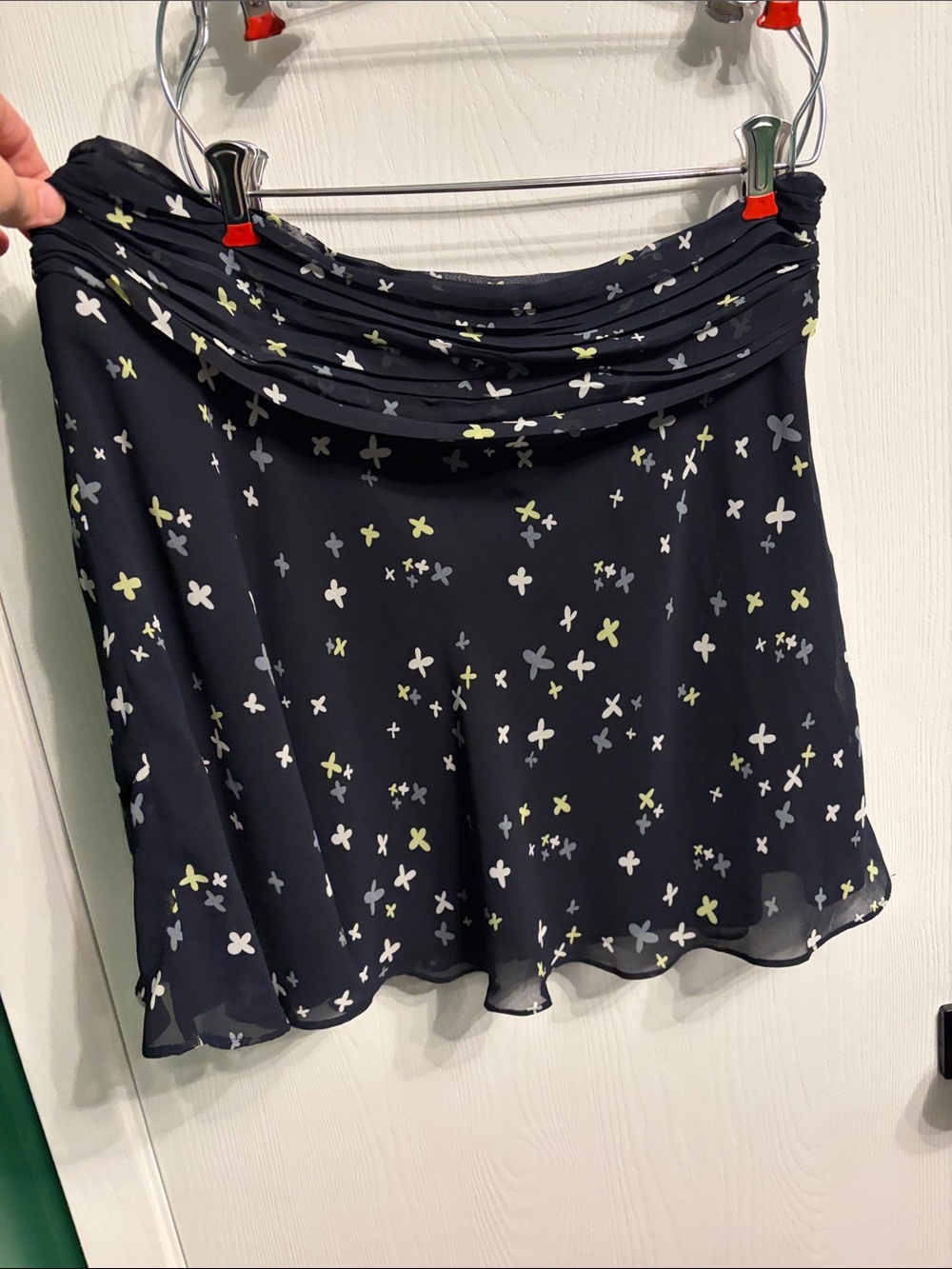Banana Republic Navy Floral Skater Skirt size 12p